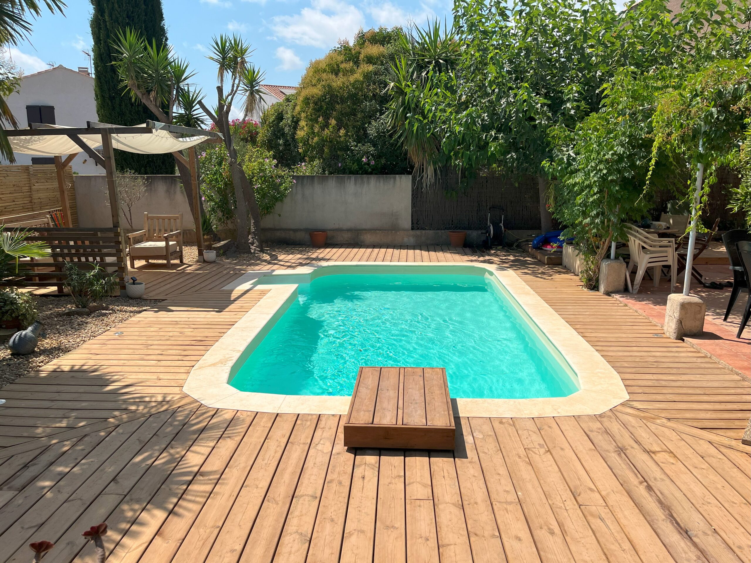 Terrasse piscine bois